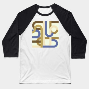 Abstract vintage geometric pattern brown blue Baseball T-Shirt